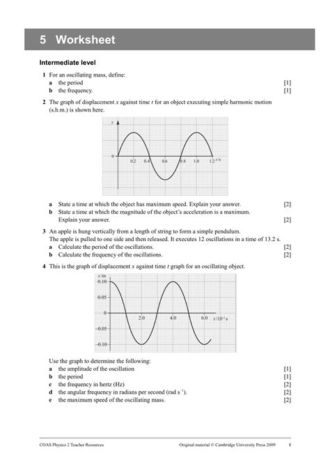 Coas Physics 2 Teacher Resources Original Material Cambridge University