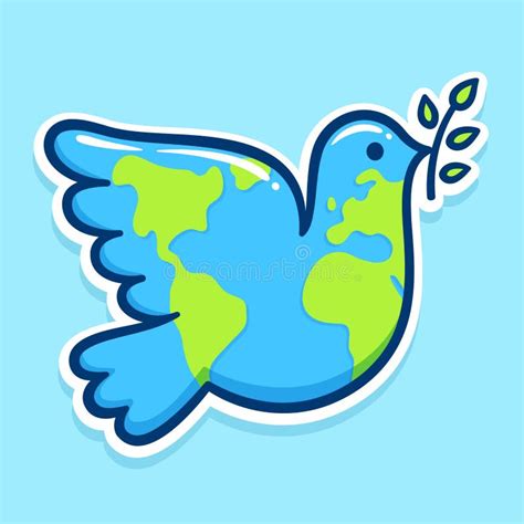 Peace Dove With Earth And Olive Branch Stock Vector Illustration Of