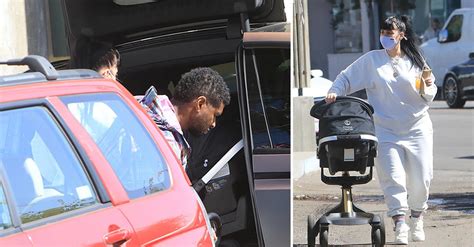 Usher & Jenn Goicoechea Take Daughter Out For A Stroll: Photos