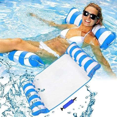 Hamac Flottant De Piscine De 130 Cm Selle 4 En 1 Chaise Longue Hamac