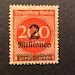 RARE Weimar Republic German Empire Stamp Overprinted 2 Millionen On 200