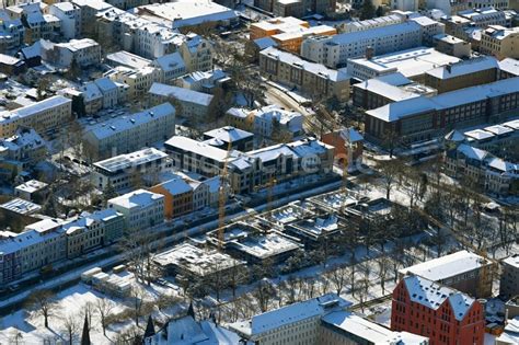 Rostock Aus Der Vogelperspektive Winterluftbild Baustelle Wohnanlage