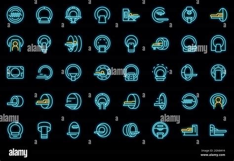 Magnetic Resonance Tomography Icons Set Outline Vector Medical Ct Scan