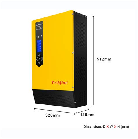 Techfine Solar Inverter Hybrid Pure Sine Wave Off Grid 24v 48v 3000w 4000w 5000w Solar Inverter