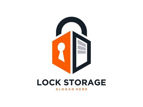 Premium Vector Modern Lock Storage Logo Design