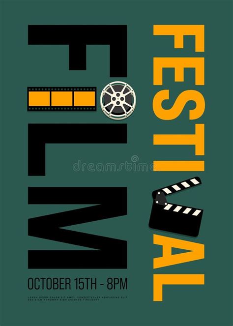 Movie And Film Festival Poster Template Design With Vintage Film