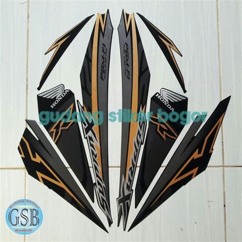 Jual Striping Stiker Motor Honda Supra X Fi Full Hitam Gold Di