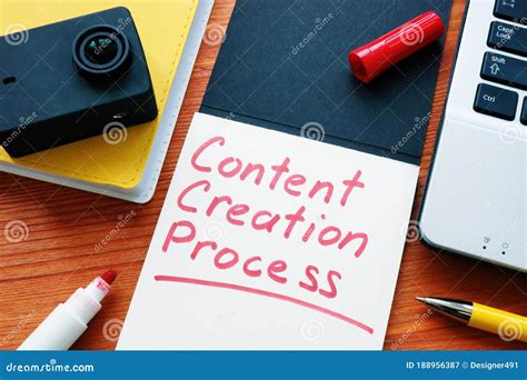 content creation process  part  content management stock image