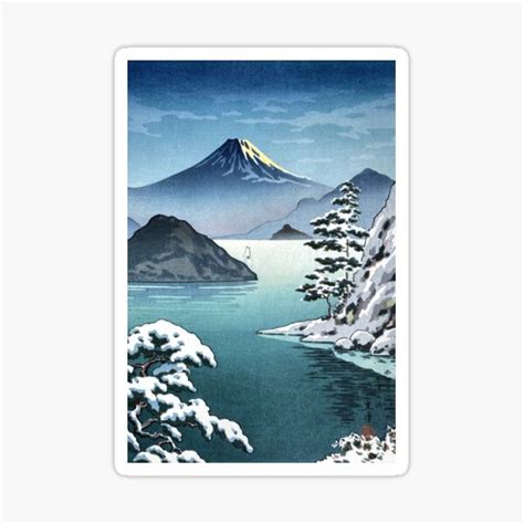 Fuji From Mitsuhama In Snow By Tsuchiya Koitsu Sticker For Sale By