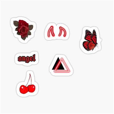 "Red small sticker pack" Sticker by shay-jasmine | Redbubble