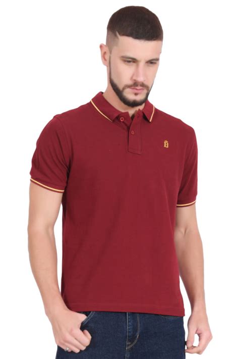 Plain Cotton Maroon Polo T Shirt For Men Blueaura Apparels