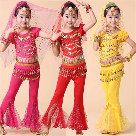 Kids Girl Children Child Belly Coin Dance Costume Performance Bollywood