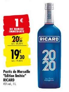 Promo Pastis De Marseille Edition Limit E Ricard Chez Carrefour