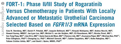 J Clin Oncol：fgfr1 4抑制剂rogaratinib在晚期尿路上皮癌中的疗效和安全性 Medscicn