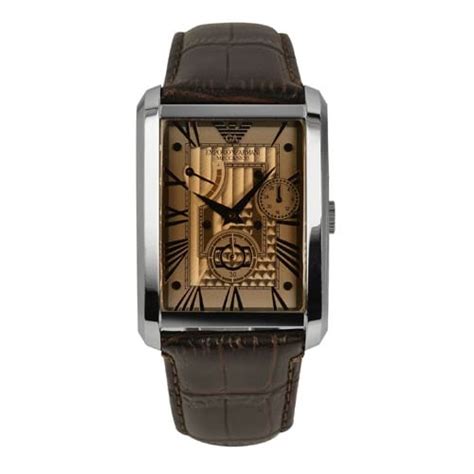 Armani Meccanico Gold Mens' Ar4243 Leather Classic Watch