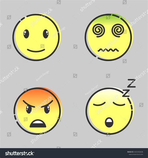 Emoji Set Doodle Emoticons Vector Illustration Stock Vector (Royalty ...