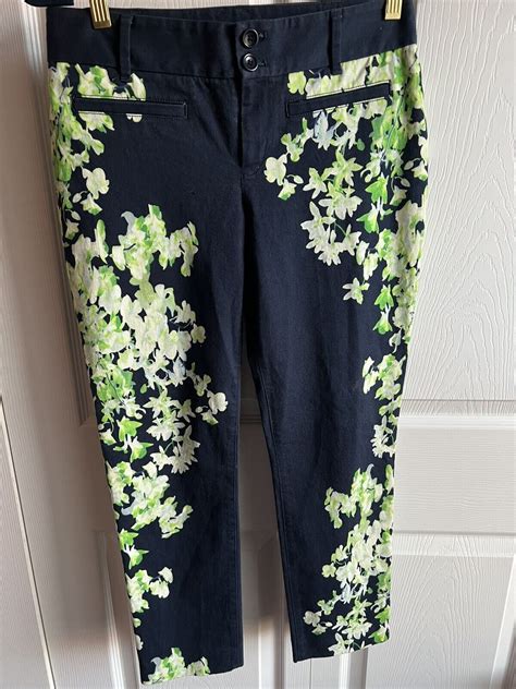 Anthropologie Cartonnier Navy Floral Pants Sz 4 Gem