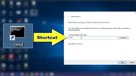 How To Create Desktop Shortcut For Command Prompt In Windows 10 Youtube