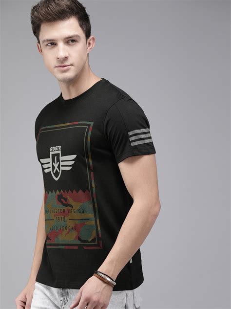 Buy Roadster Men Black Printed Round Neck Pure Cotton T Shirt Tshirts For Men 10574904 Myntra