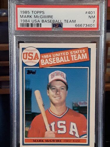 1985 Mark McGwire Topps RC 401 PSA 7 EBay