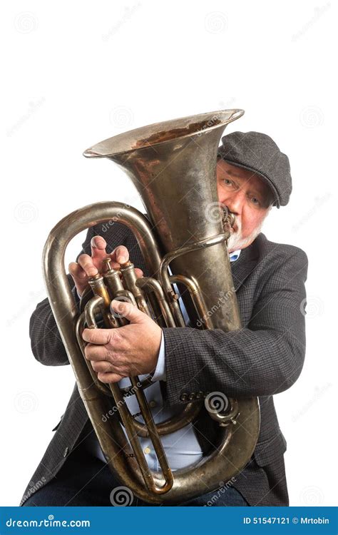 A Man Playing A Tuba Stock Image Image Of Instrument 51547121