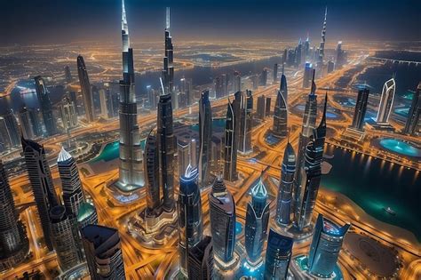 Dubai Emirati Arabi Uniti 17 dicembre 2022 La città di Dubai di notte