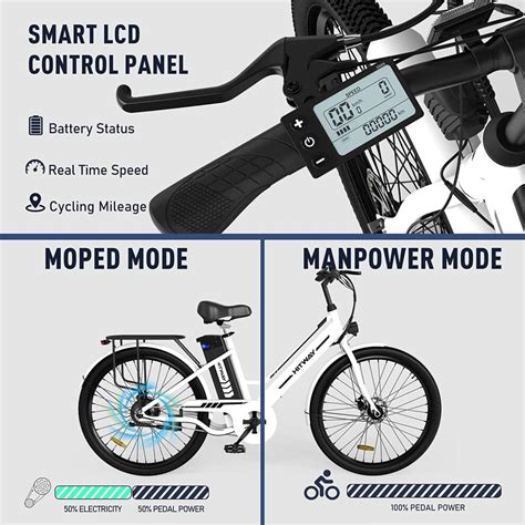 HITWAY Electric Bike 26 Inch Pedal Assist E Bike With 8 4Ah Battery And