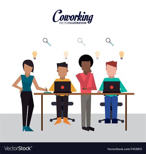 Coworking icon design Royalty Free Vector Image