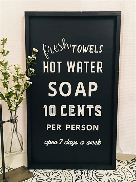 Fresh Soap And Water Bathroom Sign Five Cents Hand Towels Etsy