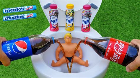 Experiment Stretch Armstrong Vs Milk Cola Pepsi And Mentos In