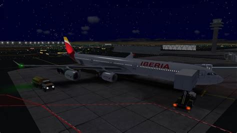 Real Flight Simulator Iberia A340 600 Paris LFPG Madrid LEMD