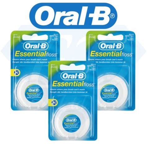 Oral B Dental Essential Floss Mint Flavour Waxed 50 Metres Mint Pack