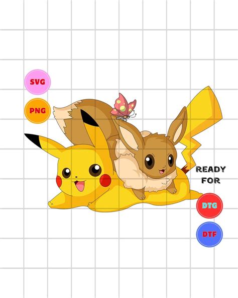 Pikachu SVG Pikachu PNG Eevee Png Cartoon Clipart PNG Layered