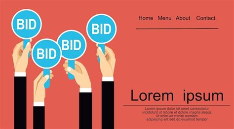 Premium Vector Auction And Bidding Concept Hand Holding Auction Paddle