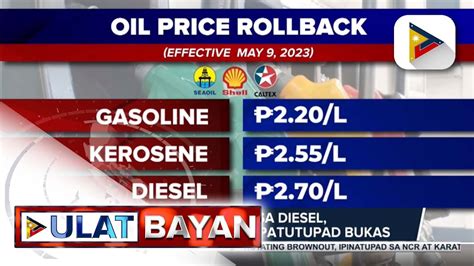 Big Time Oil Price Rollback Ipatutupad Sa Martes YouTube