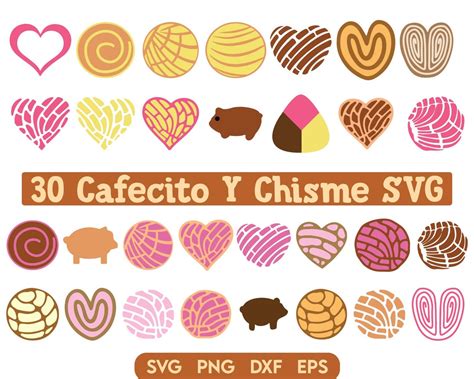 Cafecito Y Chisme Svg Bundle Concha Svg Mexican Sweet Bread Svg