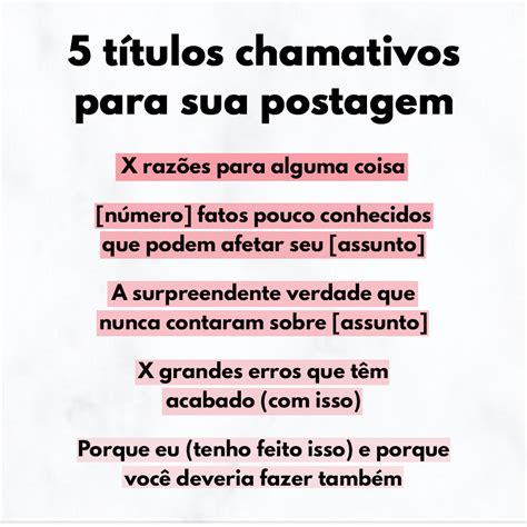 5 títulos chamativos para sua postagem