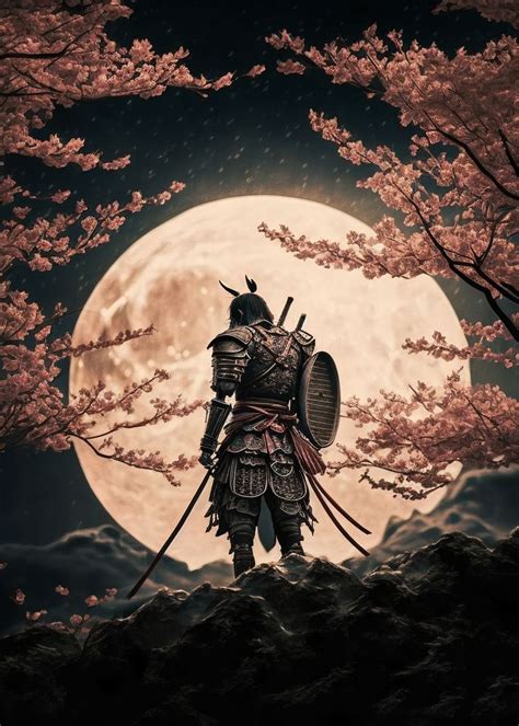 Samurai Poster Picture Metal Print Paint By Graphic Japanese