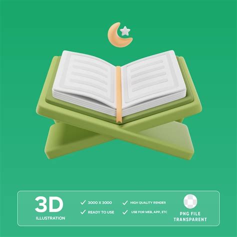 Premium PSD PSD AL Quran 3D Illustration