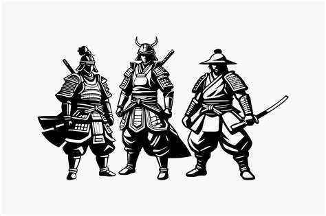 Japanese Samurai Warriors Graphic By BerriDesign Creative Fabrica