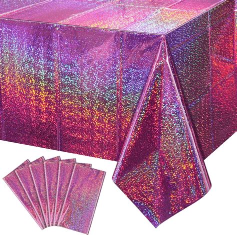 Amazon Funnypars Pack Pink Iridescent Table Cloth For Parties