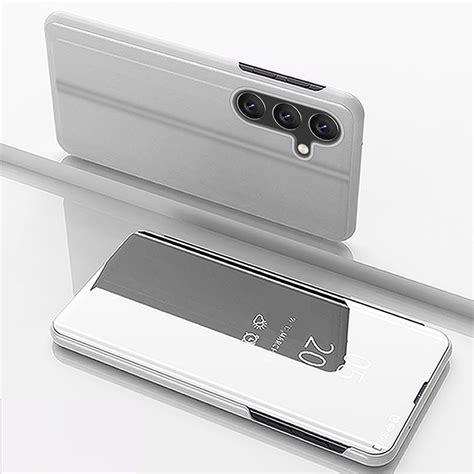 Handyhülle Für Samsung Galaxy A54 Spiegel Flipcase Silber