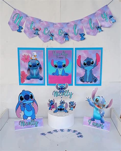 Fazendo A Nossa Festa Stitch - Bandeirinha Varal Stitch - Fazendo a Nossa Festa | Aniversario infantil ...