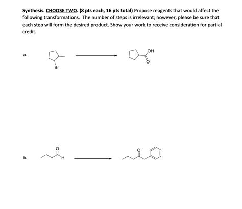 Solved Synthesis CHOOSE TWO 8 Pts Each 16 Pts Total Chegg