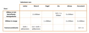 X Selecteren In Word Cls Trainingen