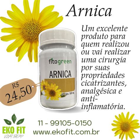 Arnica 500mg 60 Cápsulas KIT 3 unidades Eko Fit