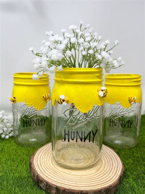 Mason Jar Hunny Pot Centerpiece Quart Size Mason Jar Winnie The