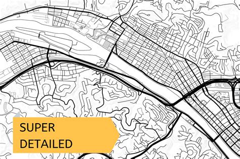 Charleston WV map print West Virginia USA city map Instant | Etsy