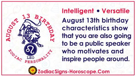 August 13 Zodiac – Full Horoscope Birthday Personality | ZSH