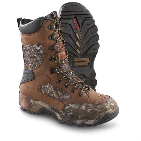 Mens Rocky® 10 Waterproof 1200 Gram Thinsulate™ Ultra Insulation Mobilite Hunting Boots